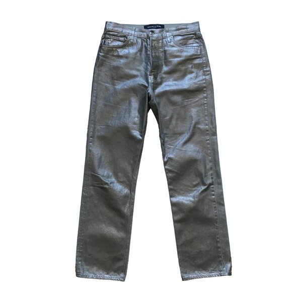 Veronica Beard Daniela High Rise Straight Leg Jeans Womens 29 Silver Coated Pant - Picture 4 of 16